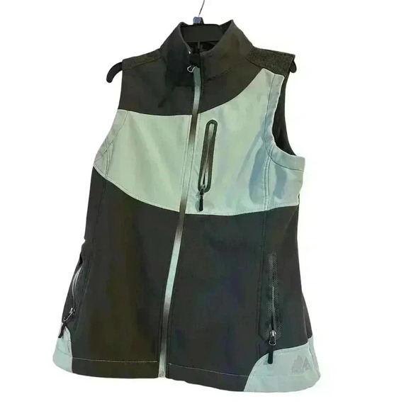 Powder River Outfitters Collection By Panhandle Large Turquoise And Gray Vest - Picture 1 of 11